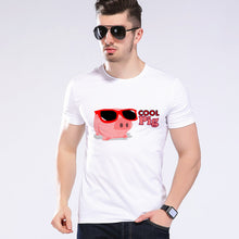 Load image into Gallery viewer, Men's Funny animals T Shirt Cartoon Cool Pig Top Brand New Coming Shirt Customized Short sleeves boy Tees Shirt Moe Cerf 2D-18#