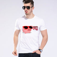 Load image into Gallery viewer, Men's Funny animals T Shirt Cartoon Cool Pig Top Brand New Coming Shirt Customized Short sleeves boy Tees Shirt Moe Cerf 2D-18#